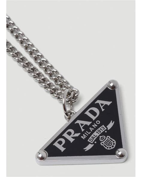 prada triangle necklace|prada necklace triangle black.